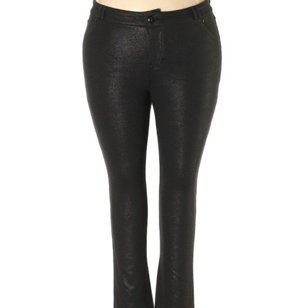 Lane Bryant Jeggings Black Shimmer High Rise